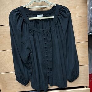 Beautiful black button front blouse